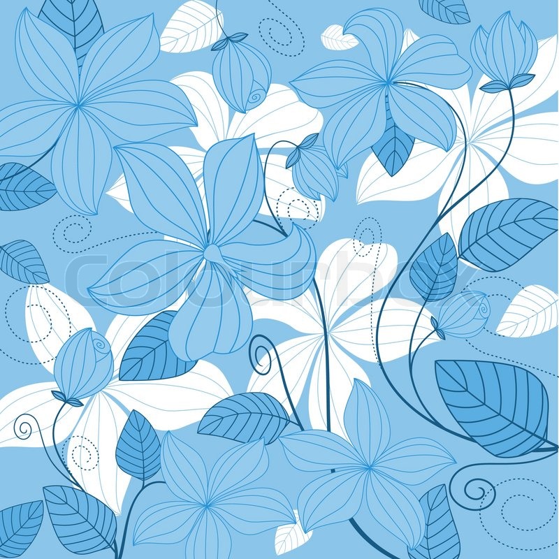 Blue floral background for textile or invitation card design | Stock vector  | Colourbox