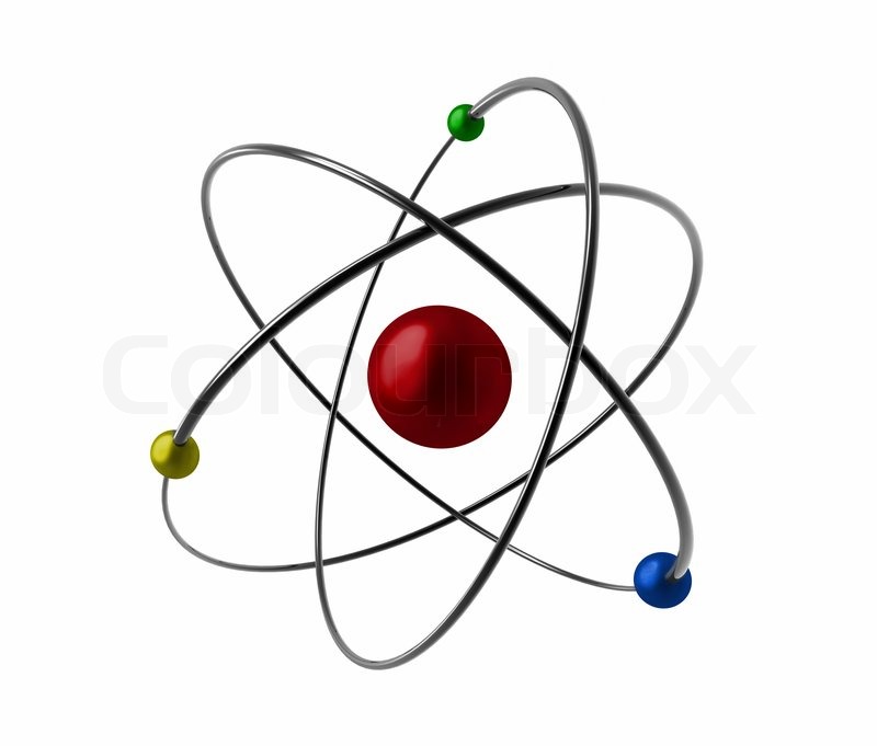 Illustrated of an atom | Stock image | Colourbox