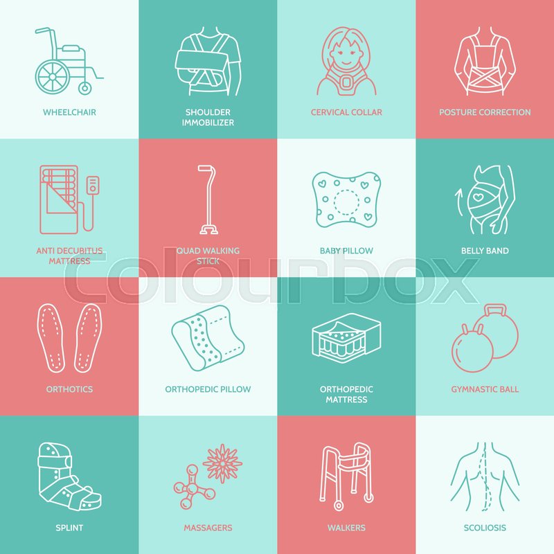 Orthopedic Trauma Rehabilitation Line Stock Vector Colourbox