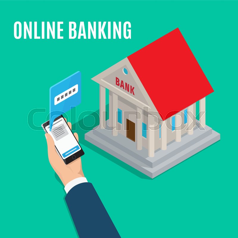Online Banking Isometric Projection Stock Vector Colourbox