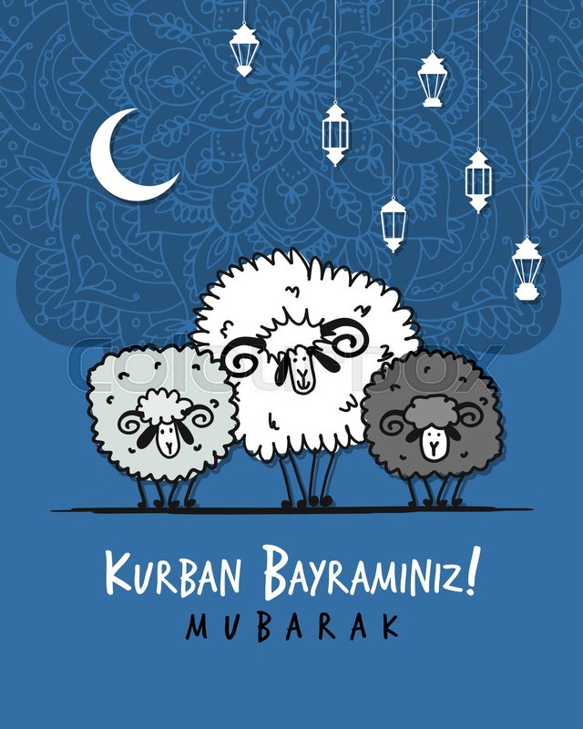Muslim Holiday Eid Al Adha Card For Stock Vector Colourbox