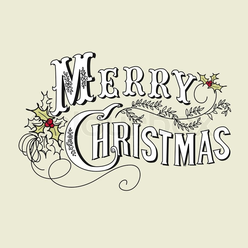 vintage merry christmas vector