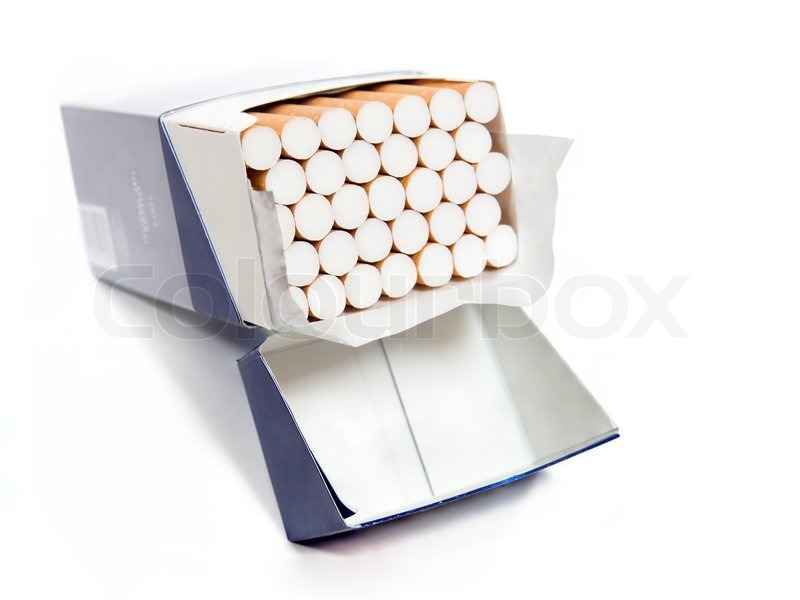 Big pack of cigarettes isolated on Stock image Colourbox