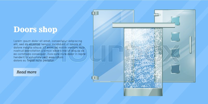 Glass Doors Conceptual Web Banner Stock Vector Colourbox