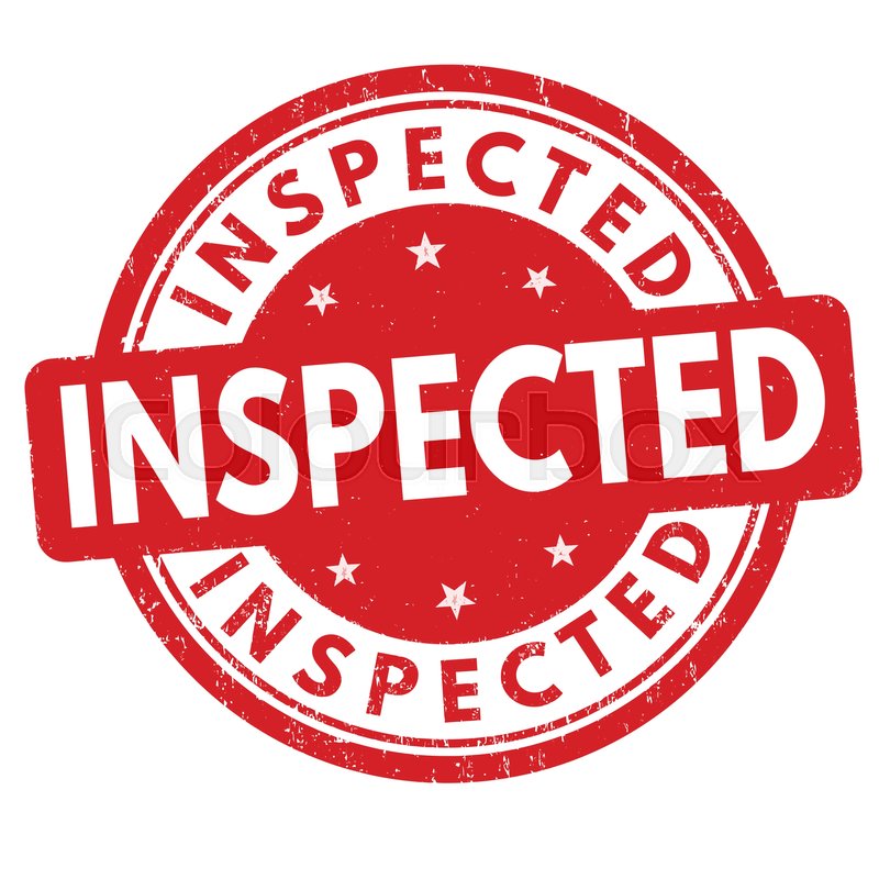 Inspected grunge rubber stamp on white ... | Stock vector | Colourbox