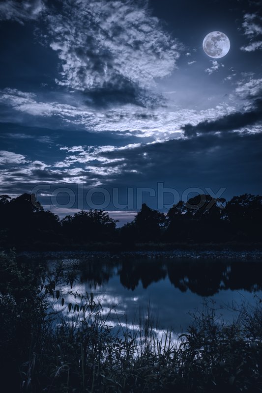Beauty Night Sky With Dark Cloudy And Stock Image Colourbox