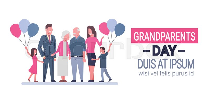 Happy Grandparents Day Greeting Card Stock Vector Colourbox