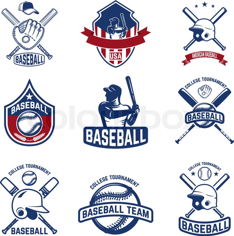 Set of baseball emblems. Baseball ... | Stock vector | Colourbox