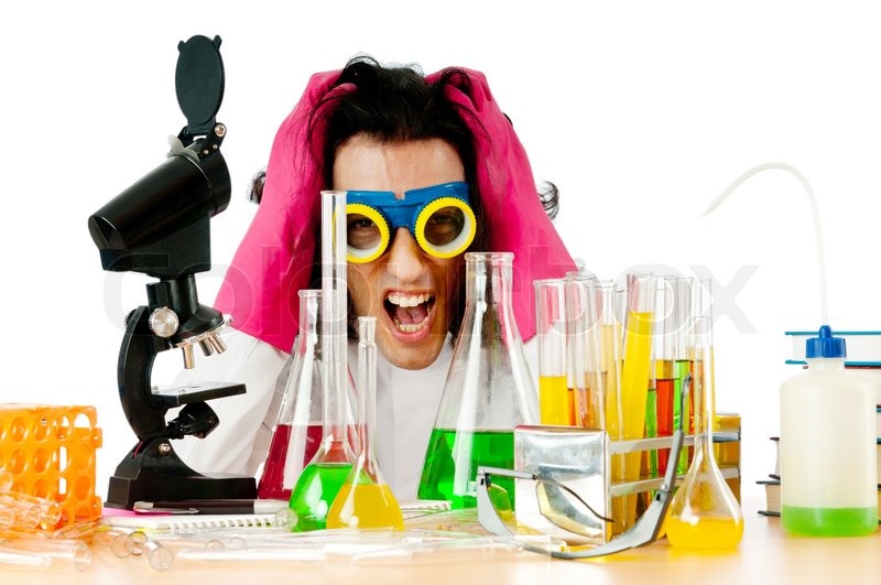 Studentische Arbeiten im chemischen Stock Bild Colourbox