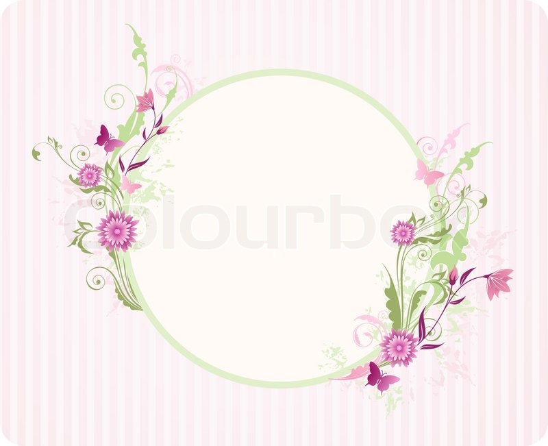 Round Banner With Floral Ornament And Stock Vector Colourbox