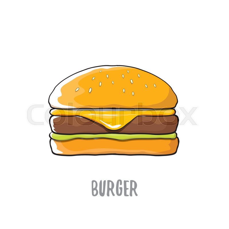 vector cartoon burger with cheese stock vector colourbox vector cartoon burger with cheese