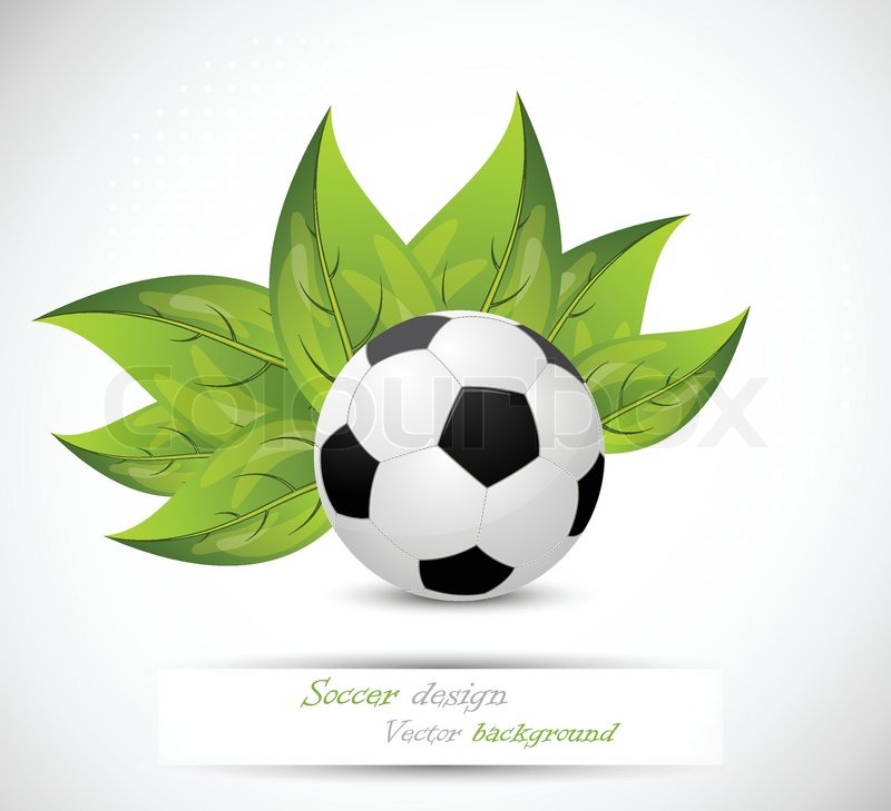 Background with ball and leaves | Stock vector | Colourbox