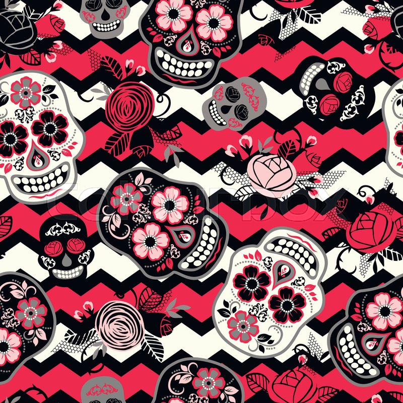 dia de los muertos day of the dead seamless pattern vector