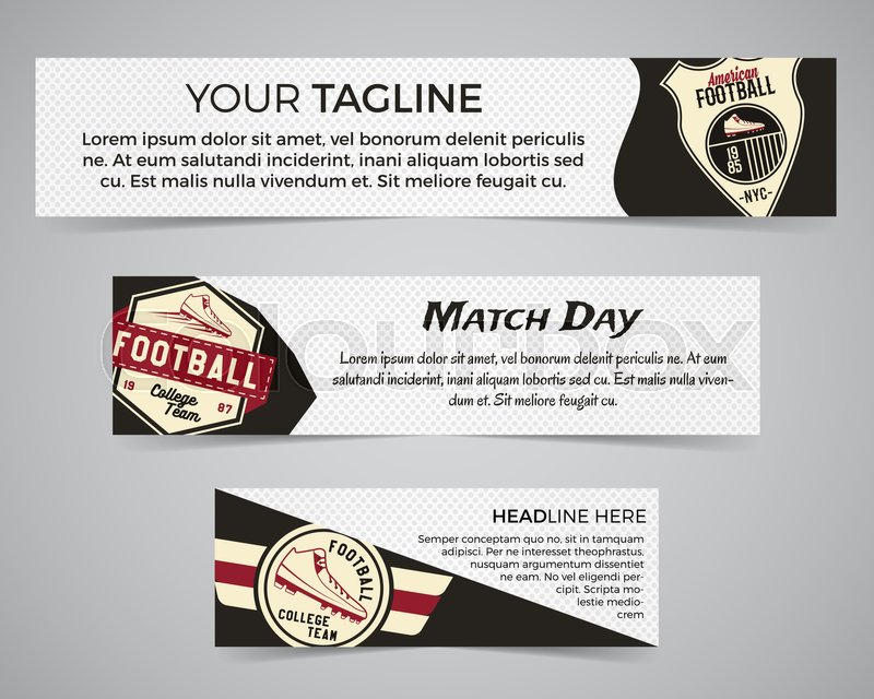 Set Of American Football Banner Stock Vector Colourbox