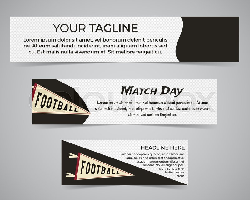Set Of American Football Banner Stock Vector Colourbox