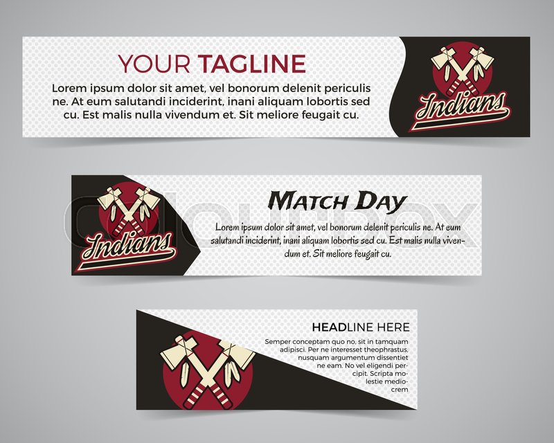 Set Of American Football Banner Stock Vector Colourbox