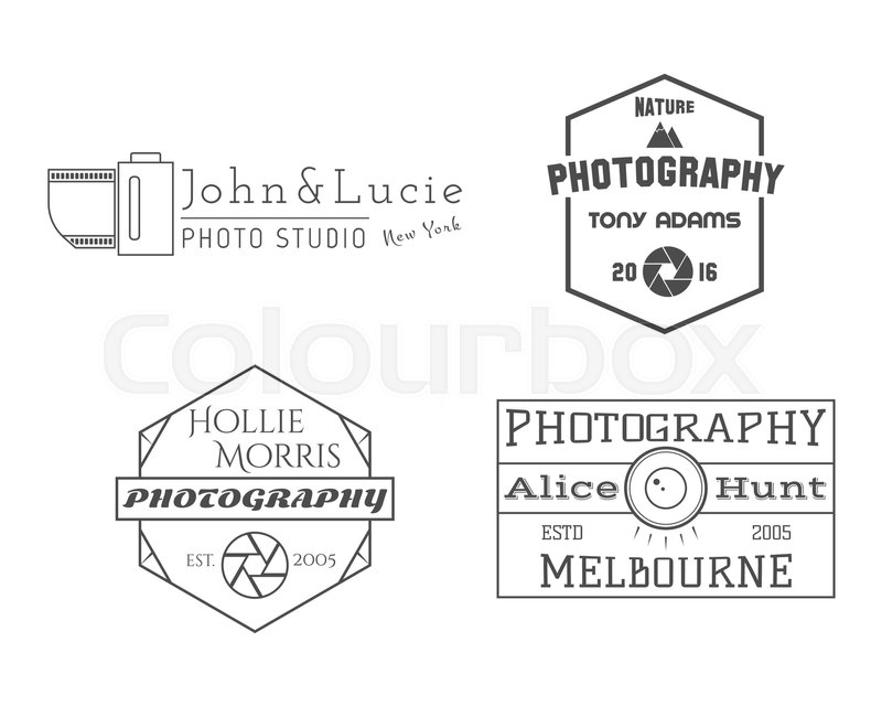 Photographer Badges And Labels In Vintage Style Simple Line Design Retro Theme For Photo Studio Photographers Equipment Store Signs Logos Insignias Photographer Badges And Labels In Vintage Style Simple Line Design Retro Theme For Photo Studio Photographers Equipment Store Signs Logos Insignias