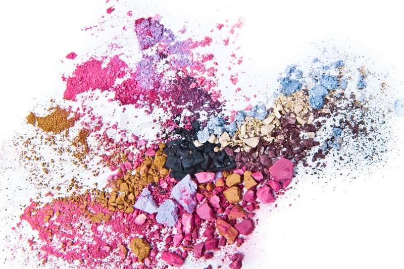 crushed eyeshadow on white background stock photo colourbox