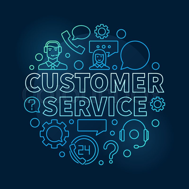 Blue customer service round Stock vector Colourbox