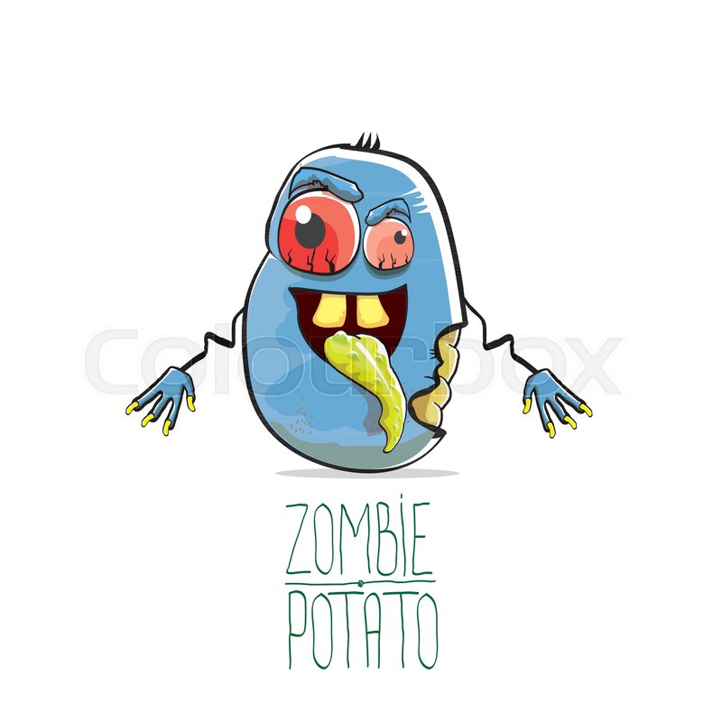 Vector Funny Cartoon Cute Blue Zombie Stock Vector Colourbox