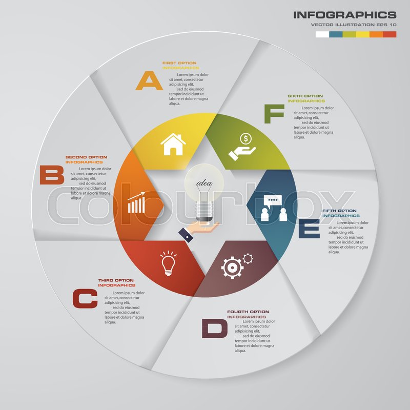 abstract 5 steps modern pie chart infographics elements vector