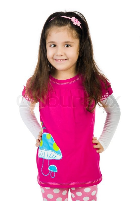 Cute Little Girl With Long Hair On A Stock Image Colourbox
