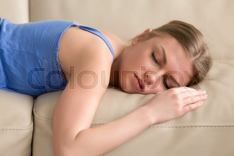 Beautiful Young Woman Sleeping On Stock Image Colourbox
