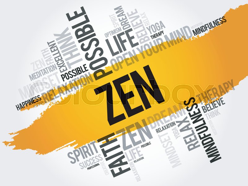 Zen word cloud health concept Stock vector Colourbox