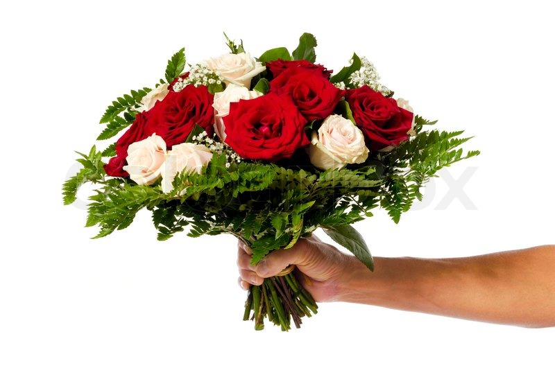 A womans hand is holding a bouquet of | Stock image | Colourbox