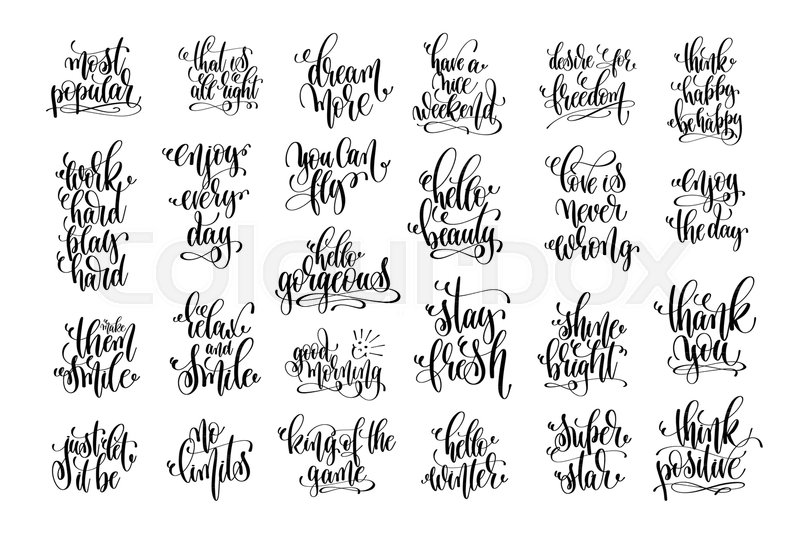Set of 25 motivational and Stock vector Set of 25 motivational and Stock vector