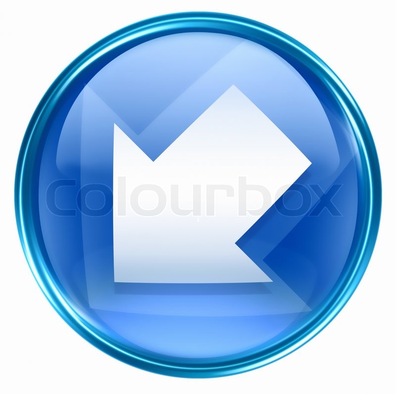Arrow icon blue, isolated on white | Stock image | Colourbox