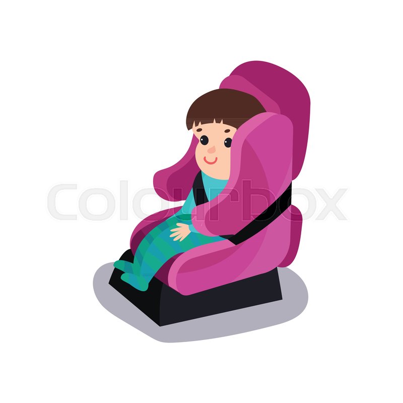 cute baby sitting on a pink car seat stock vector colourbox cute baby sitting