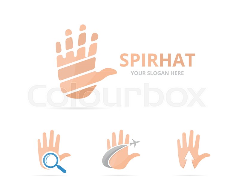 Set of hand logo combination. Arm Stock vector Colourbox