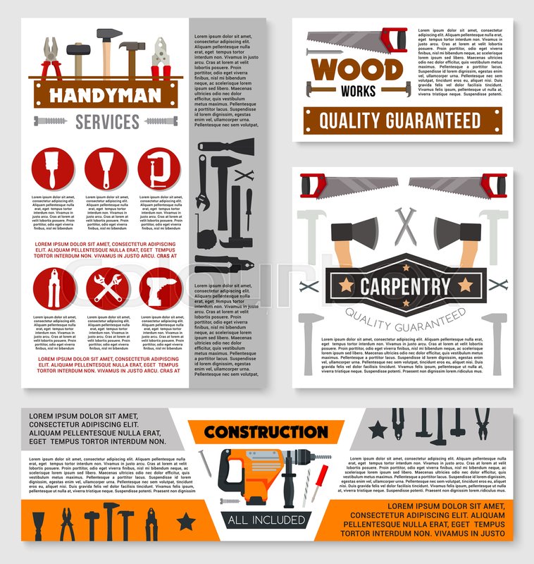 Construction Business Banner Template Stock Vector Colourbox