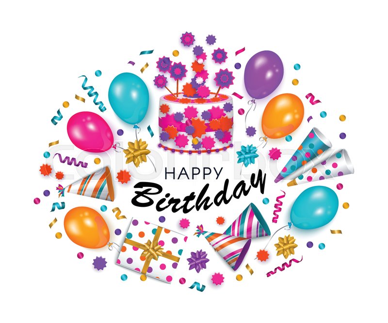 Happy Birthday Greeting Card Banner Stock Vector Colourbox
