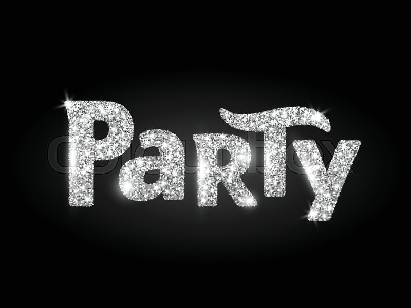 Party Word Glitter Banner With Stock Vector Colourbox