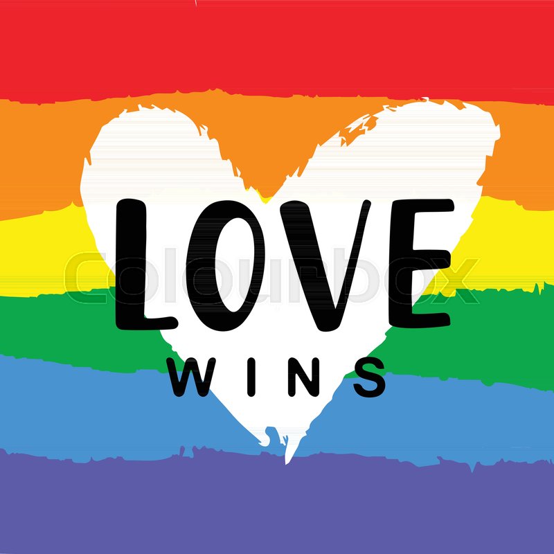 Love Wins Inspirational Gay Pride Stock Vector Colourbox