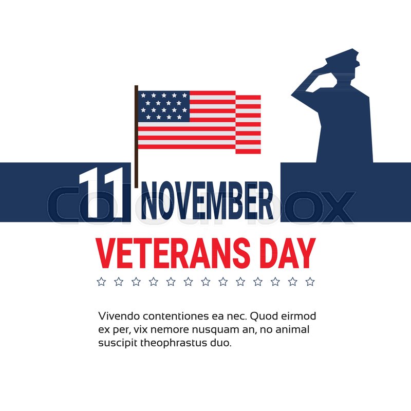 11 November Veteran Day Banner Design Stock Vector Colourbox