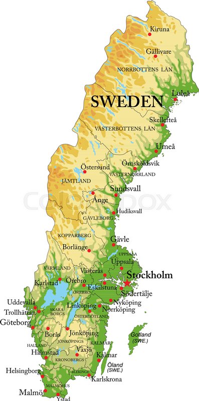 Schweden, city, gebietsgrenze | Vektorgrafik | Colourbox