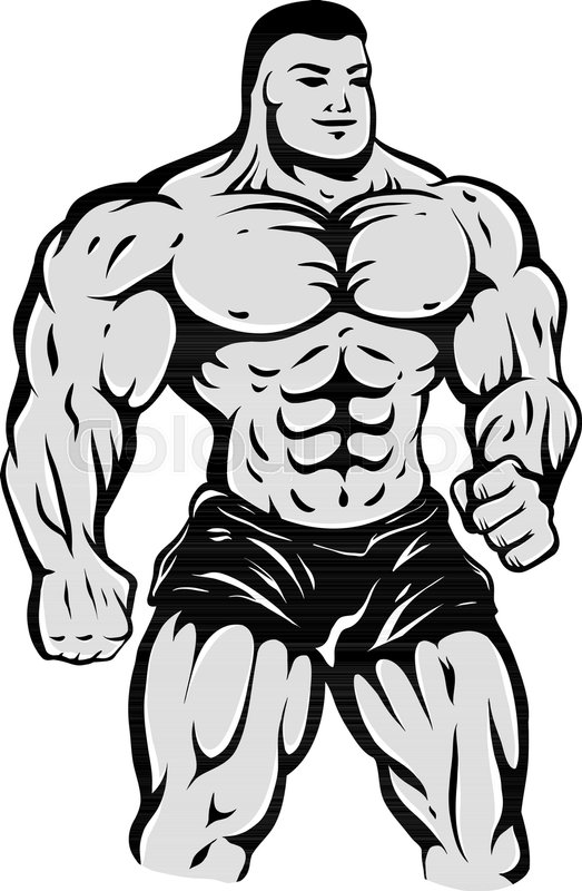 Vector Illustration Of A Bodybuilder Stock Vector Colourbox