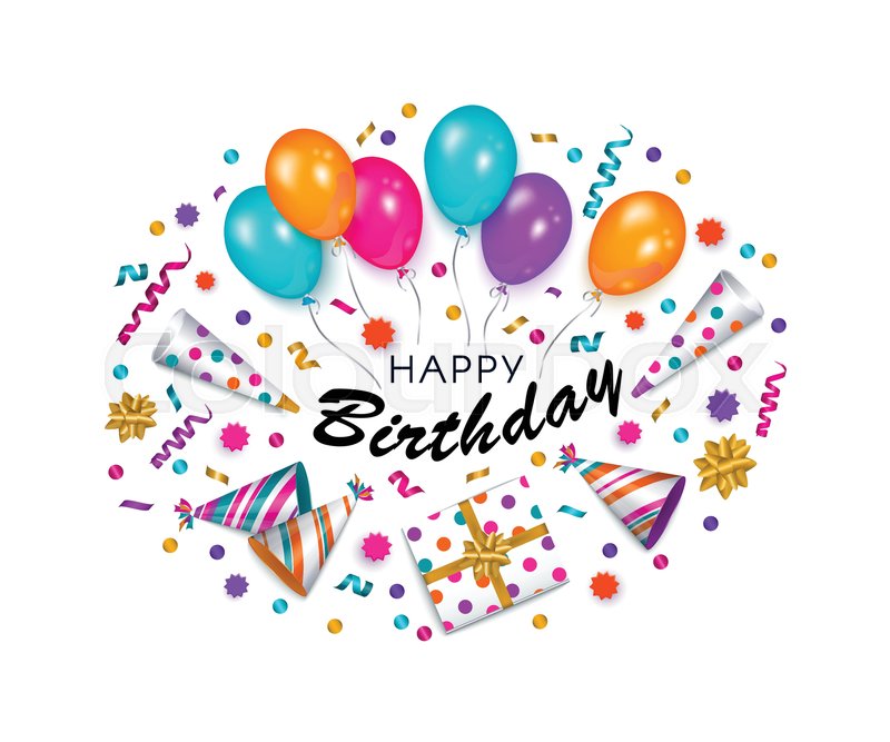 Happy Birthday Greeting Card Banner Stock Vector Colourbox