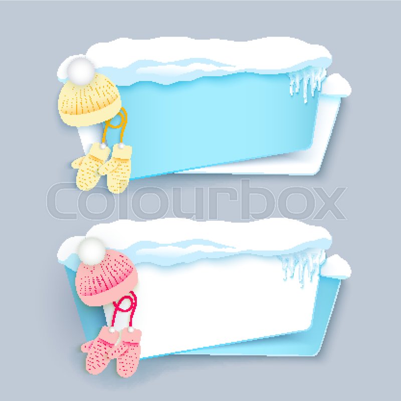 Two Horizontal Winter Banners With Stock Vector Colourbox