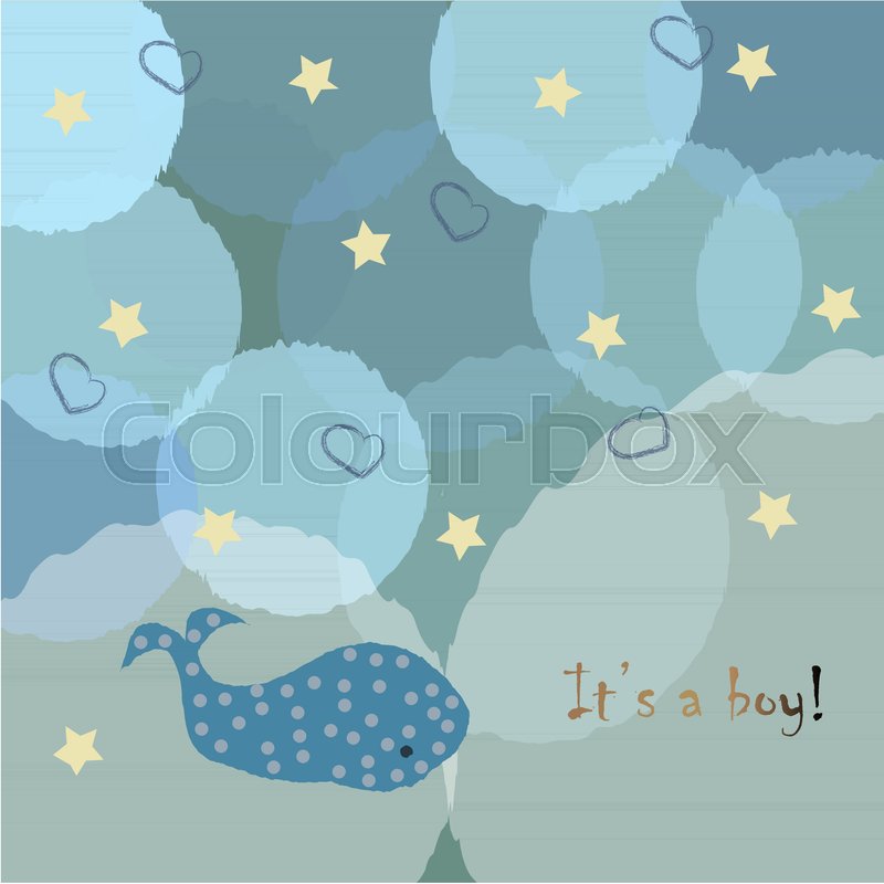 baby boy birth announcement baby shower invitation card cute whale