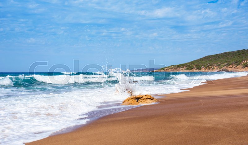 A View Of The Spiaggia Di Piscinas Stock Image Colourbox