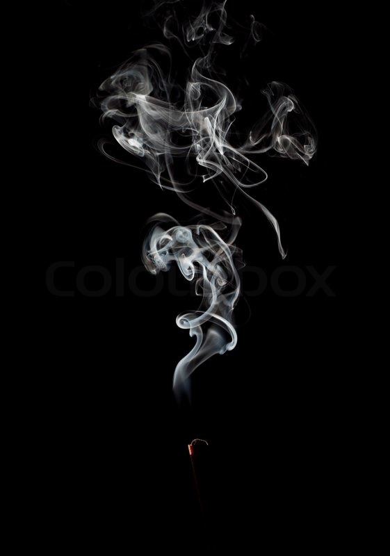 Abstract white Smoke on black background | Stock image | Colourbox