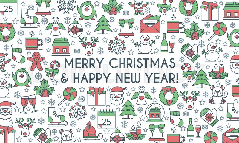 Merry Christmas Banner Design Stock Vector Colourbox