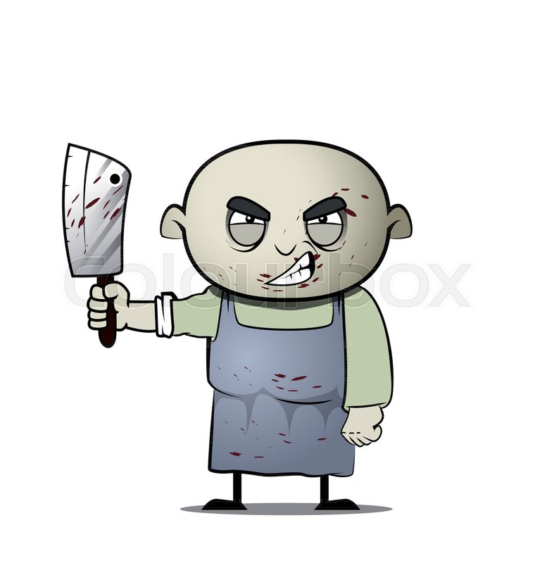Cartoon Maniac Type Butcher Vector Stock Vector Colourbox
