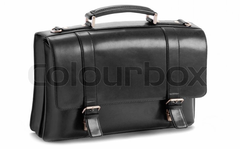 Black business briefcase isolated | Stock image | Colourbox