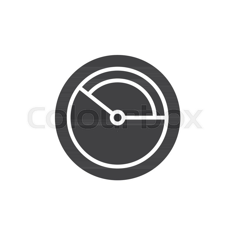circular clock icon vector filled flat sign solid pictogram