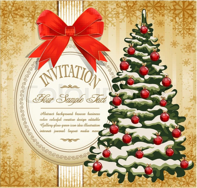 christmas invitation vector